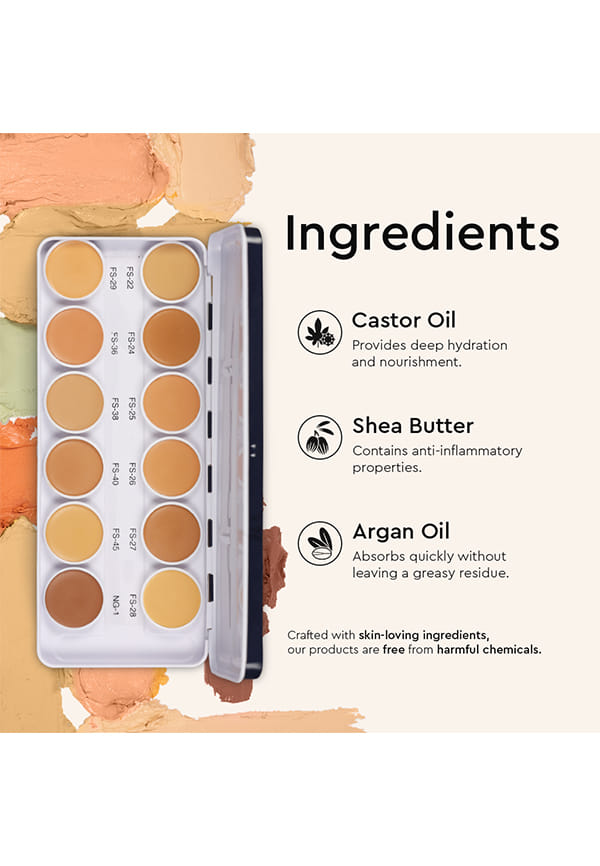Ultra HD Cover & Conceal Waterproof,Oxidizeproof Makeup Base Supraemeshield Palette 12 Colors – thumbnail 4
