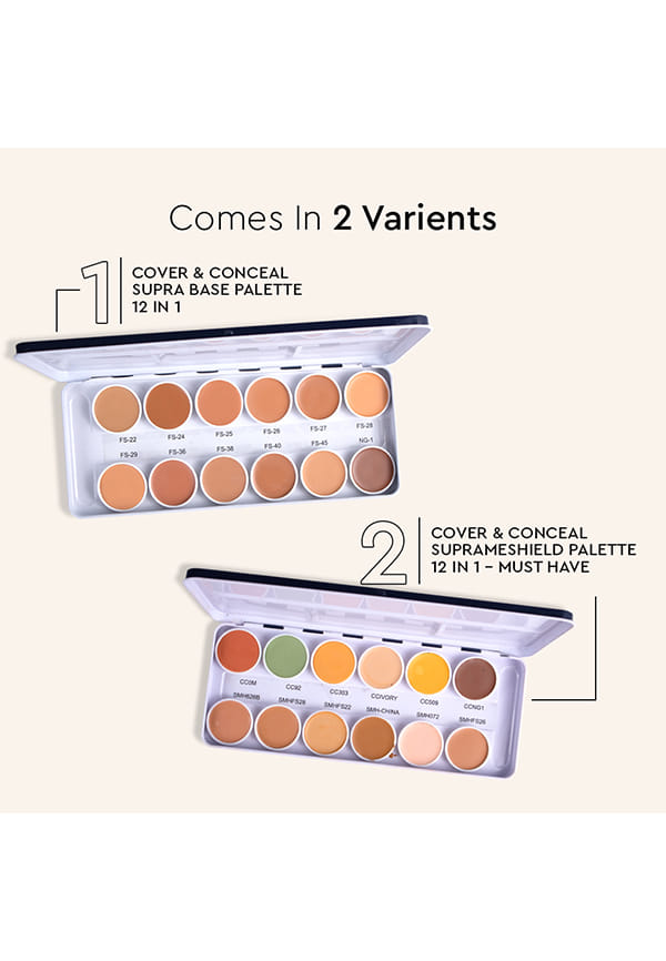 Ultra HD Cover & Conceal Waterproof,Oxidizeproof Makeup Base Supraemeshield Palette 12 Colors – thumbnail 5