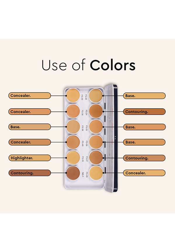 Ultra HD Cover & Conceal Waterproof,Oxidizeproof Makeup Base Supraemeshield Palette 12 Colors – thumbnail 6