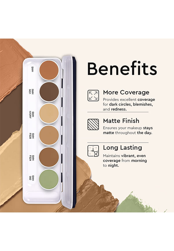 C2P Pro Ultra HD Cover & Conceal Waterproof, Oxidizeproof Makeup Base Supraemeshield Must Have Palette 6 Colors - 21g – thumbnail 2