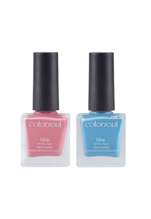 Bliss Nail Enamel - Breezy Pink ,Icey Blue, (B01,B20)