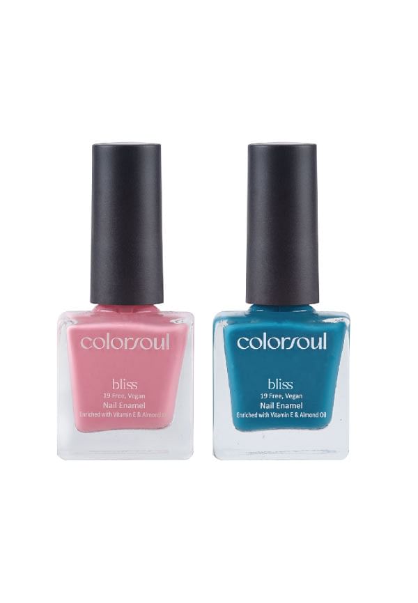 Bliss Nail Enamel - Breezy Pink , Teal Delight, (B01,B21)