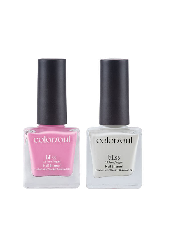 Bliss Nail Enamel - Pink Pie , Snowy White, (B02,B22)