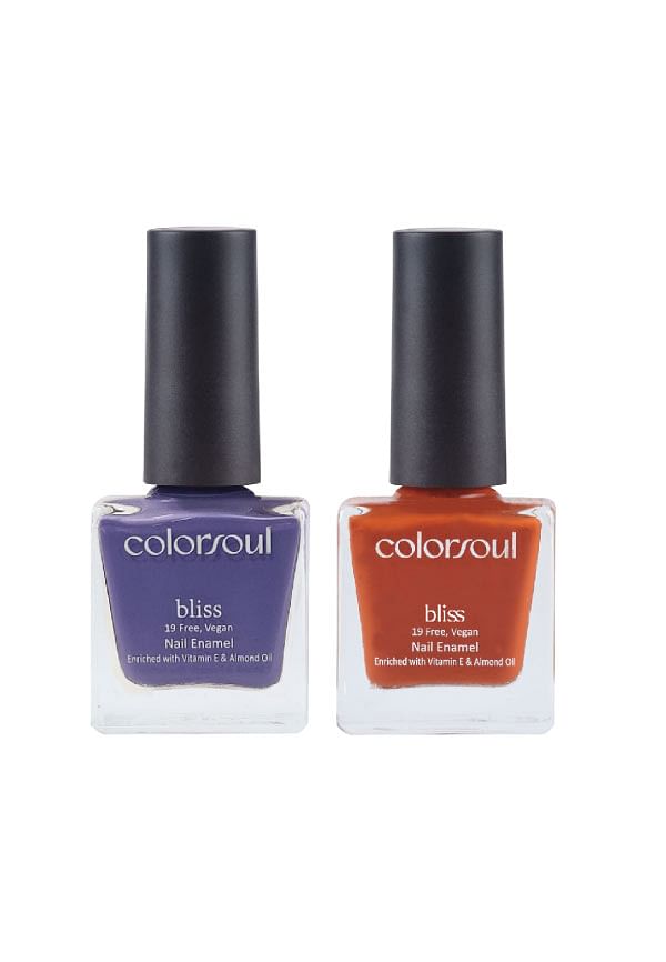 Bliss Nail Enamel - Tickled Purple , Rusty Orange, (B08,B16)