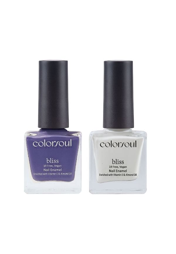 Bliss Nail Enamel - Tickled Purple , Snowy White, (B08,B22)
