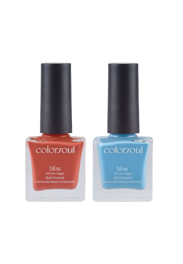 Bliss Nail Enamel - Peach Crush , Icey Blue, (B15,B20)