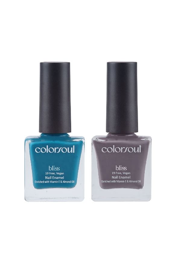 Bliss Nail Enamel - Teal Delight , Grey Crest, (B21,B23)