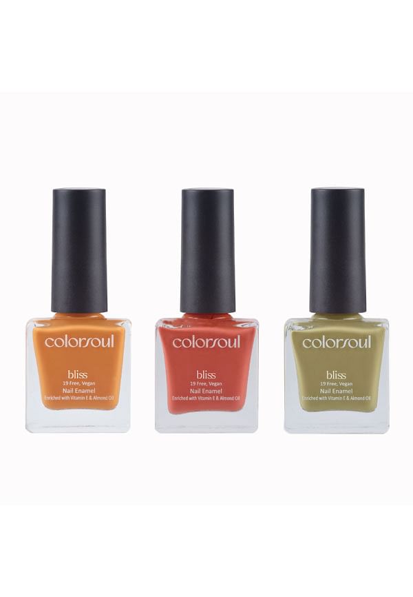 Bliss Nail Enamel - Lazy Honey, Peach Crush, Pale Gold, (B14, B15, B18)