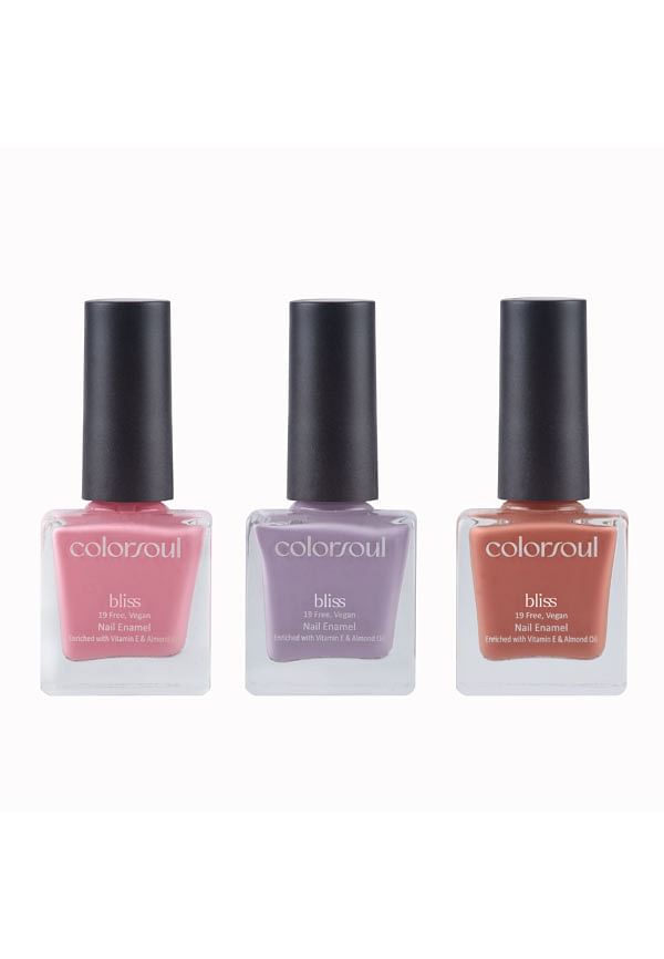 Bliss Nail Enamel - Breezy Pink, Purple Water, Rich Souffle, (B01, B07, B13)