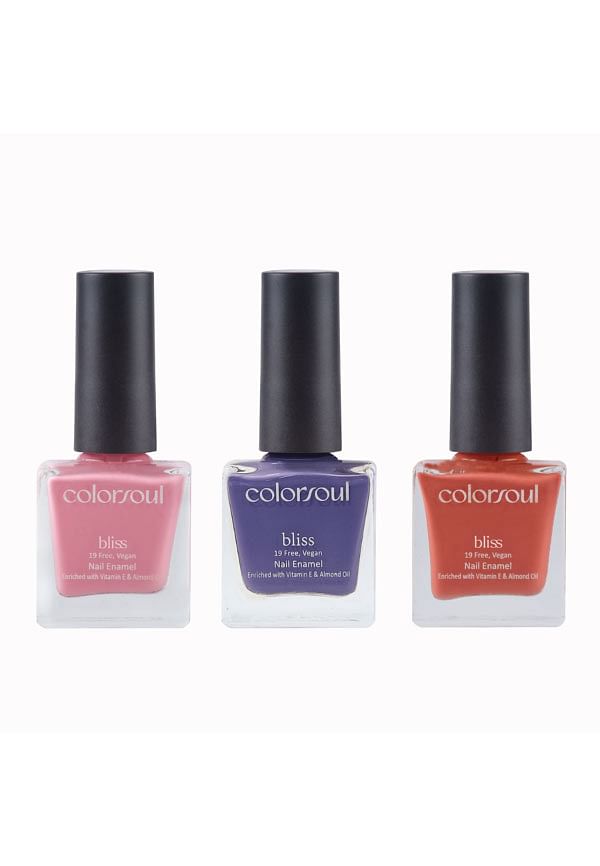 Bliss Nail Enamel - Breezy Pink, Tickled Purple, Peach Crush, (B01, B08, B15)