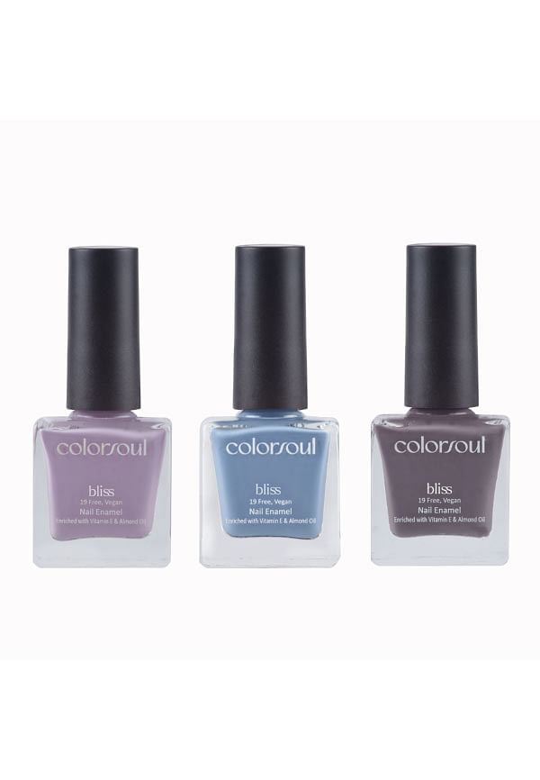 Bliss Nail Enamel - Purple Water, Cool Thunder, Grey Crest, (B07, B19, B23)