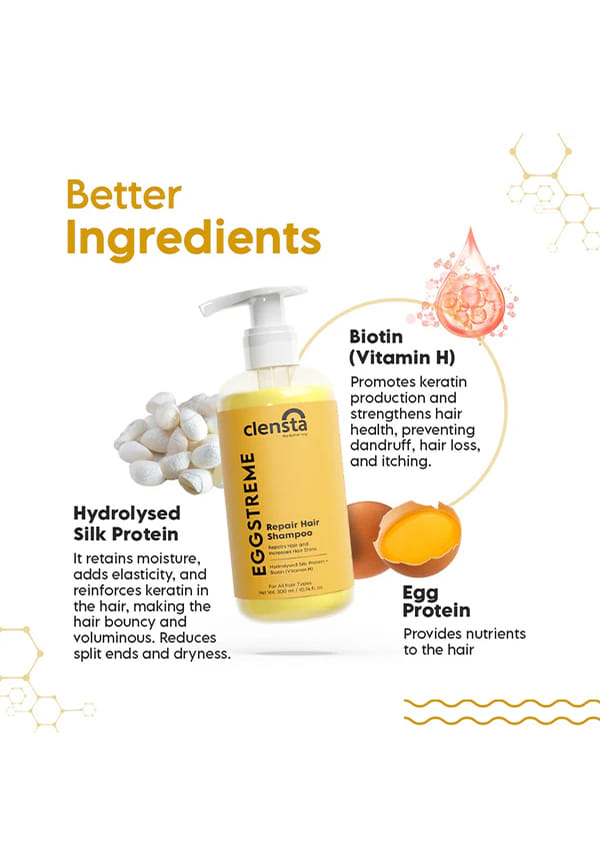 Eggstreme Hair Repair Shampoo With Egg Protein, Biotin & Hydrolyzed Silk Protein – thumbnail 4