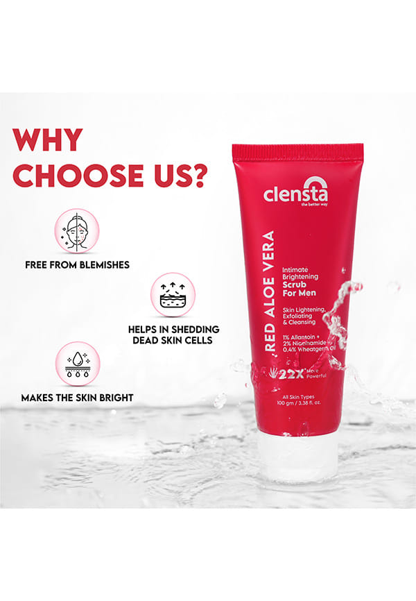 Red Aloe Vera Intimate Brightening Scrub For Men – thumbnail 3