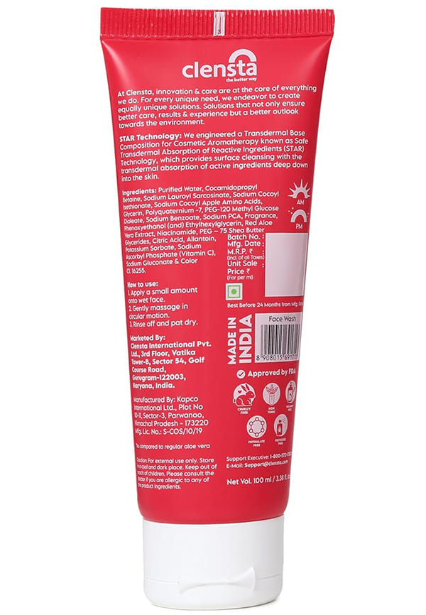 Red Aloe Vera Skin Glow Face Wash With Vitamin C & Niacinamide – thumbnail 2