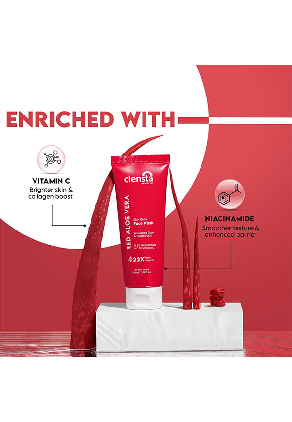 Red Aloe Vera Skin Glow Face Wash With Vitamin C & Niacinamide – thumbnail 3
