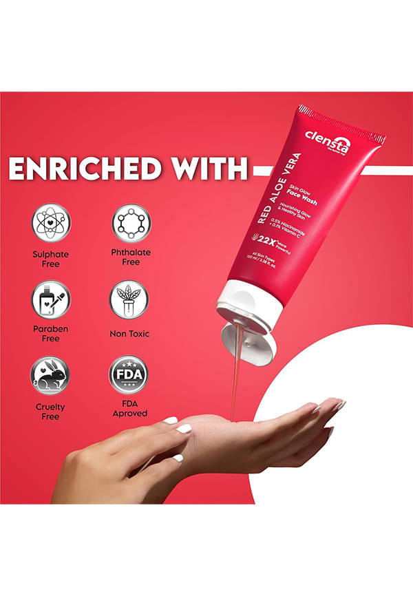 Red Aloe Vera Skin Glow Face Wash With Vitamin C & Niacinamide – thumbnail 5
