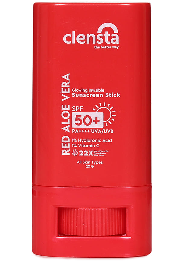 Red Aloe Vera SPF 50 Sunscreen Stick PA++++, UVA/UVB Rays Protection With Hyaluronic Acid & Vitamin C