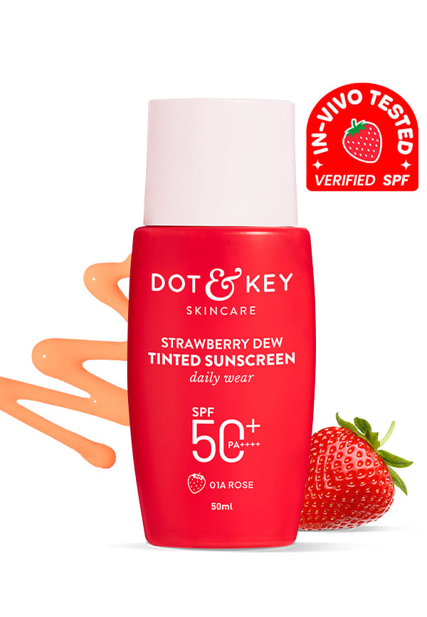 Strawberry Dew Tinted Sunscreen, In-Vivo Tested SPF 50+ PA++++