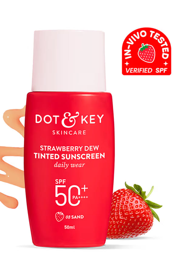 Strawberry Dew Tinted Sunscreen, In-Vivo Tested SPF 50+ PA++++