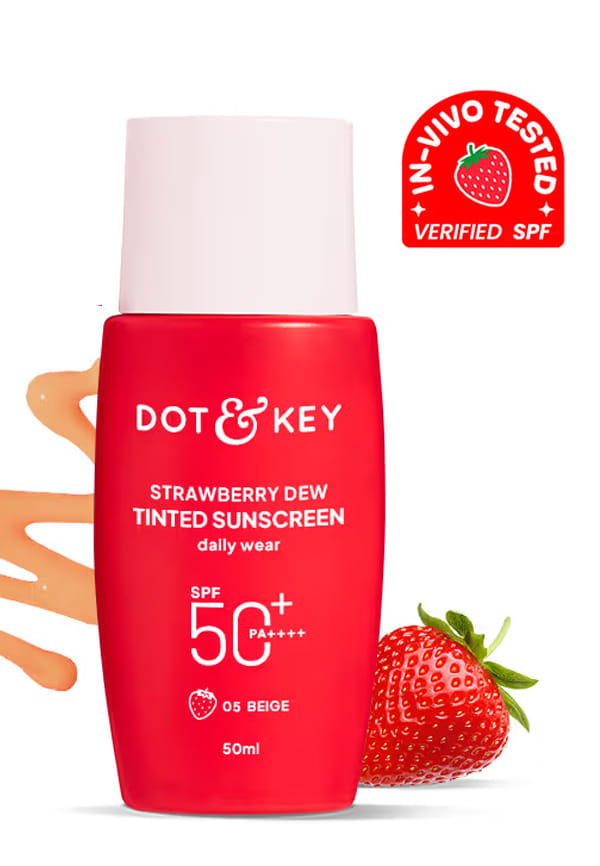 Strawberry Dew Tinted Sunscreen, In-Vivo Tested SPF 50+ PA++++
