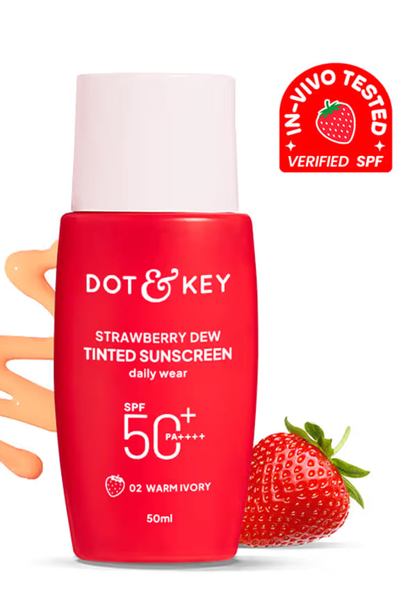 Strawberry Dew Tinted Sunscreen, In-Vivo Tested SPF 50+ PA++++