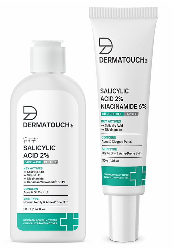 Acne Clear Duo | Salicylic Acid 2% Face Wash + Niacinamide 6% Acne Gel Acne Clear Duo | Salicylic Acid 2% Face Wash + Niacinamide 6% Acne Gel