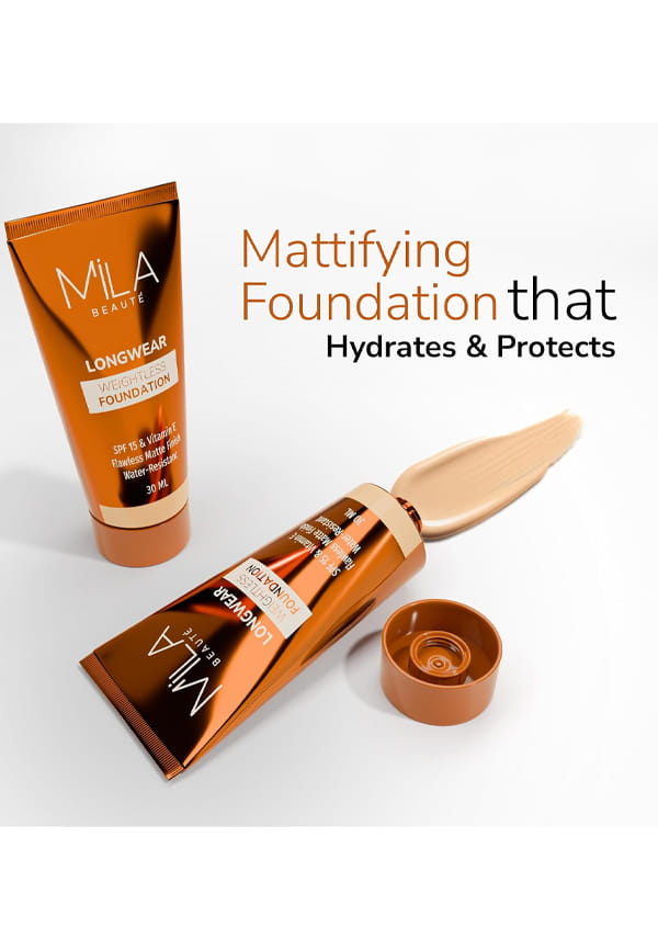 Longwear Weightless Foundation Matte Finish SPF15 - 304 Golden Caramel – thumbnail 2