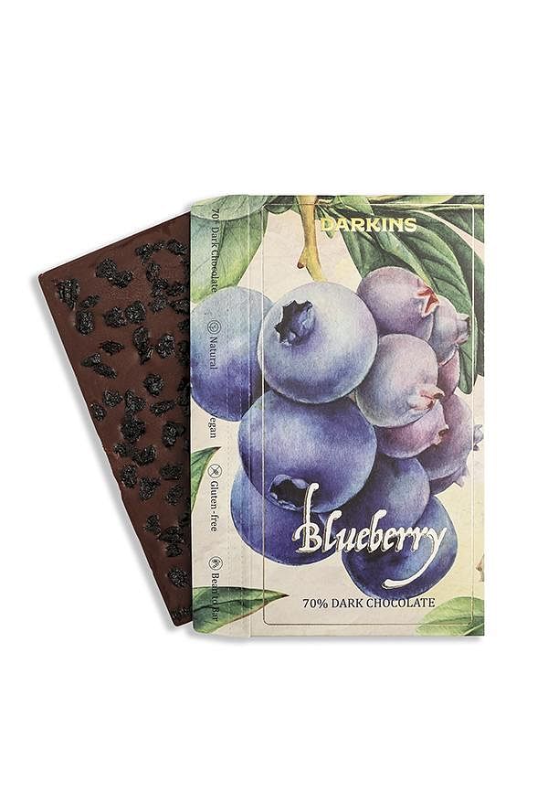 70% Artisanal Dark Chocolate With Blueberries