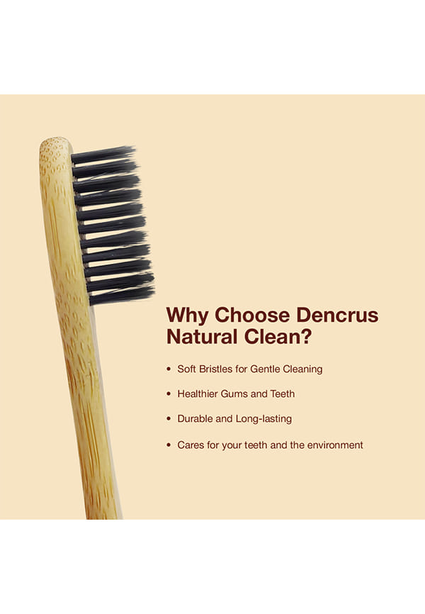 Natural Clean Bamboo Toothbrush | Charcoal Activated Soft Bristles – thumbnail 3