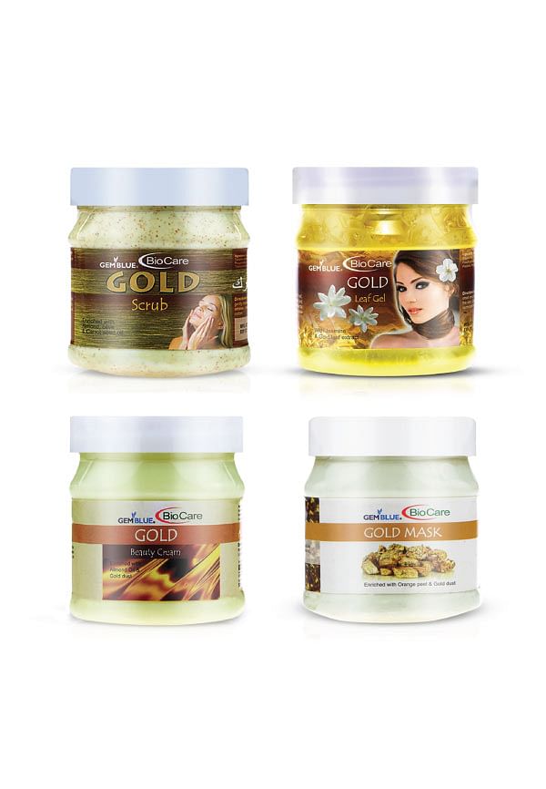 Gold Scrub, Cream, Mask & Gel