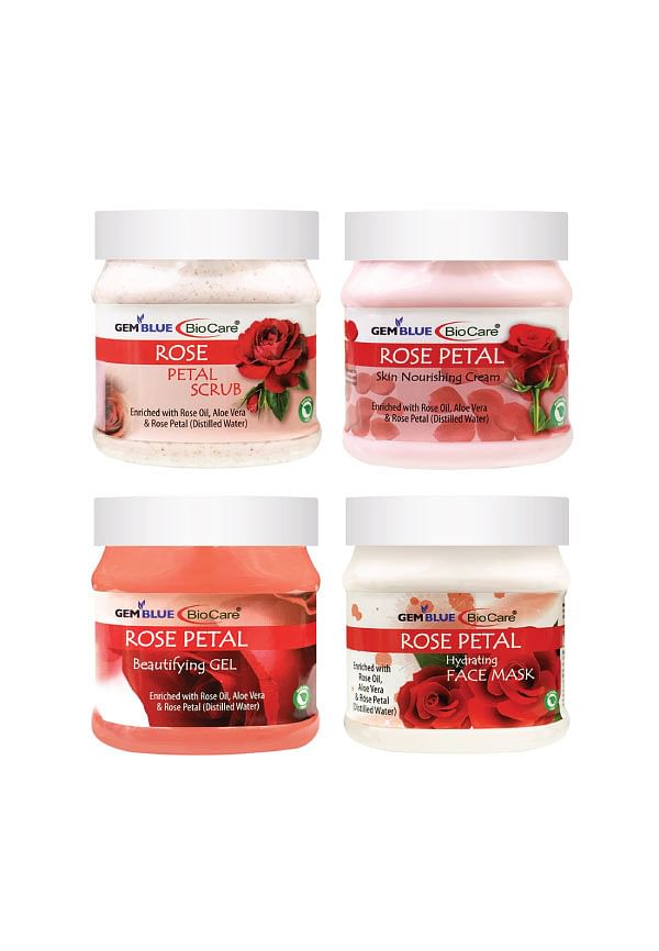 Rose Scrub, Cream, Mask & Gel