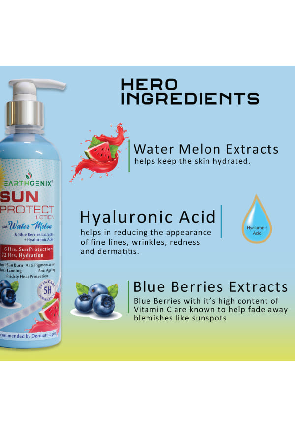 Sun Protect Lotion with Water Melon & Blue Berries Extracts + Hyaluronic Acid – thumbnail 3