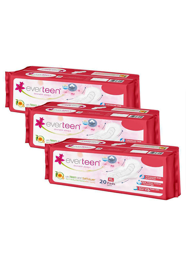 XL Sanitary Napkin Pads with Neem and Safflower 280mm XL Sanitary Napkin Pads with Neem and Safflower 280mm
