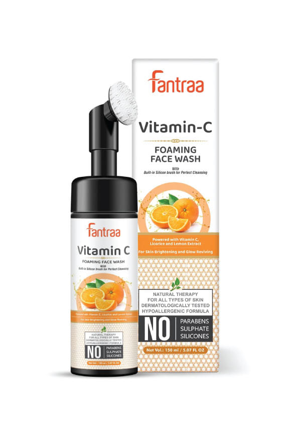 Vitamin C Foaming Face Wash with Built-In Face Brush