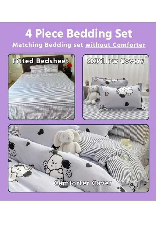 Grey Puppy Bedsheet Set – thumbnail 2