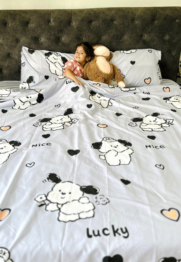 Grey Puppy Bedsheet Set – thumbnail 4