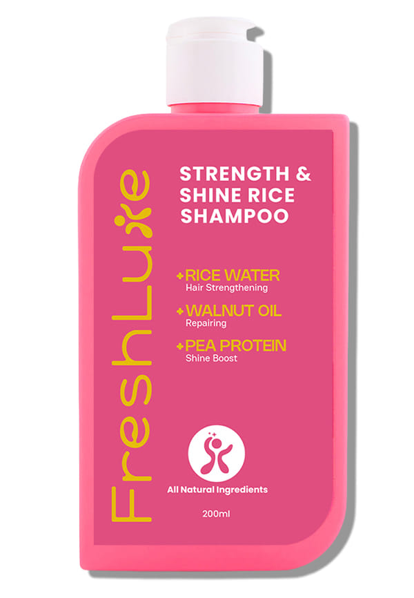 Strength & Shine Rice Water Shampoo  Walnut Oil & Pea Protein  Deep Nourishment & Strength