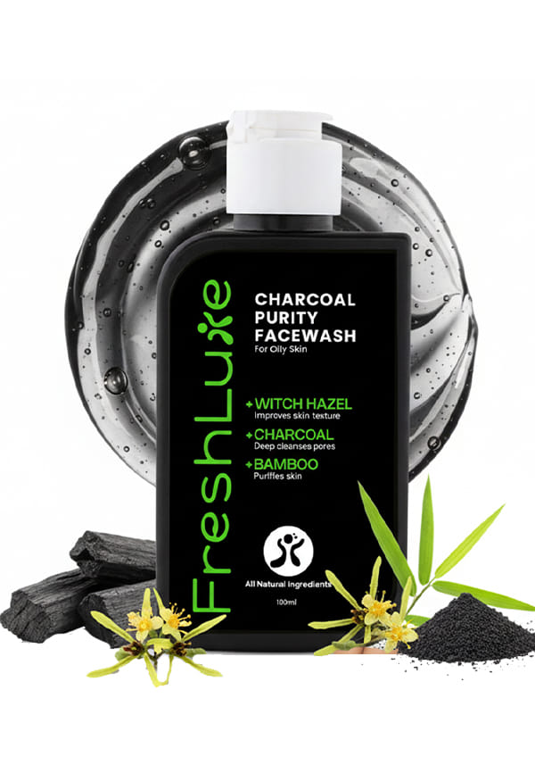 Charcoal Purity Face Wash  Deep Cleansing & Detox  Bamboo Charcoal & Witch Hazel