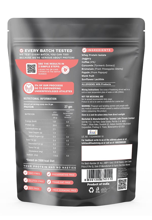 Whey Protein Powder Isolate, Daily Protein Coffee Flavour – thumbnail 2