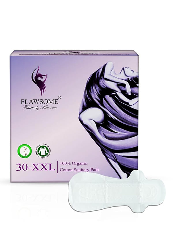 100% Organic Sanitary Pads | High Absorption| With Paper Disposal Pouches (XXL)