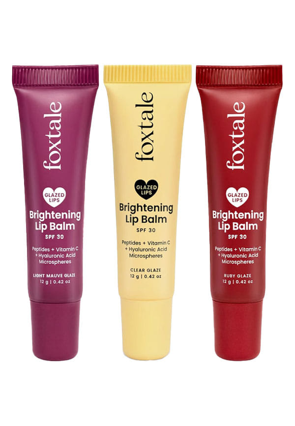 Brightening Lip Balm | Kit of 3 | Clear, Ruby & Mauve Glaze