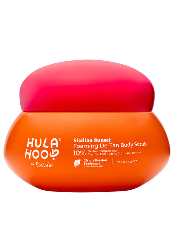 Hula Hoop Foaming 10% De-Tan Body Scrub, 5% Glycolic Acid