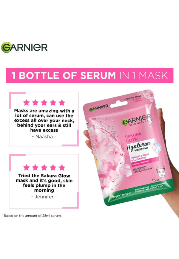 Skin Naturals Sakura Glow Face Serum Sheet Mask (Pink) – thumbnail 8