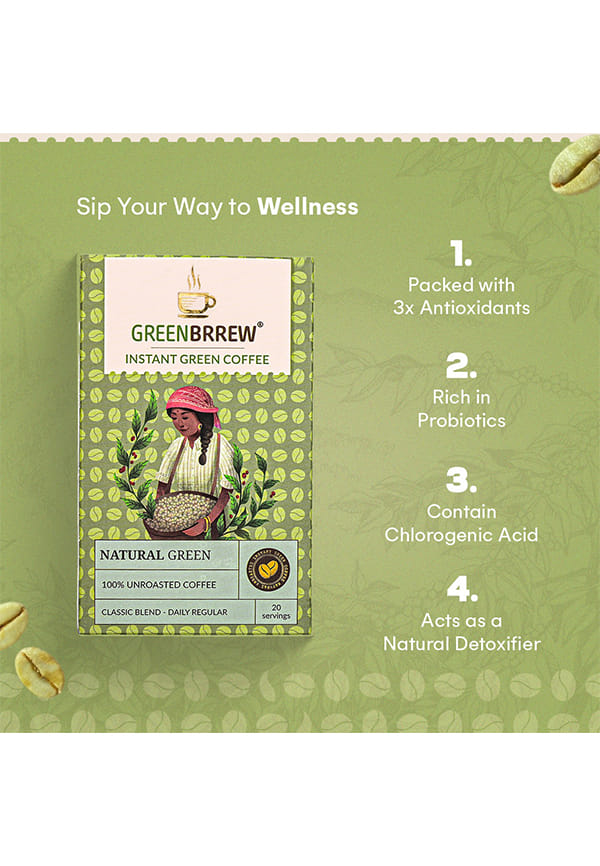 Natural Green,100% Unroasted Coffee,Classic Blend,Daily Regular – thumbnail 3