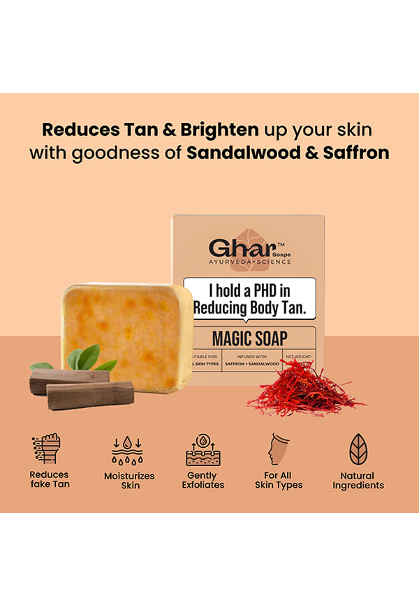 Sandal Wood And Saffron Bath Soap Bar – thumbnail 2