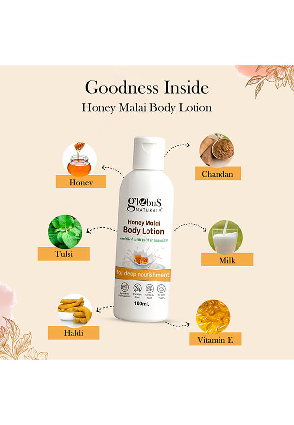 Honey Malai Body lotion, Enriched with Tulsi and Chandan – thumbnail 4