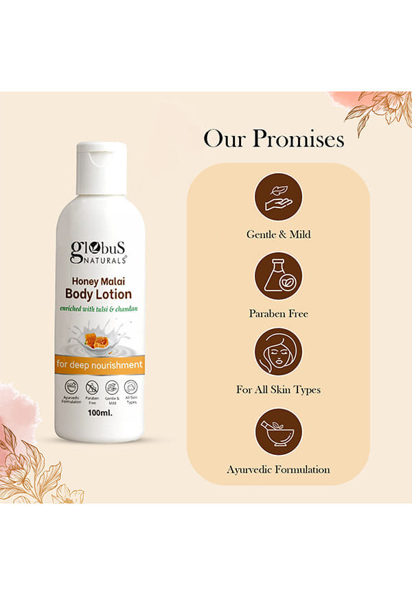 Honey Malai Body lotion, Enriched with Tulsi and Chandan – thumbnail 5