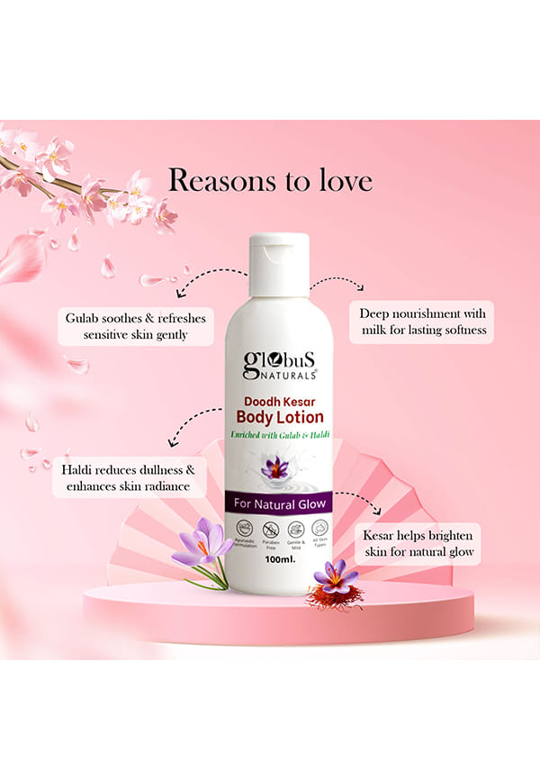 Doodh Kesar Body Lotion, Enriched with Gulab and Haldi, For Natural Glow – thumbnail 2