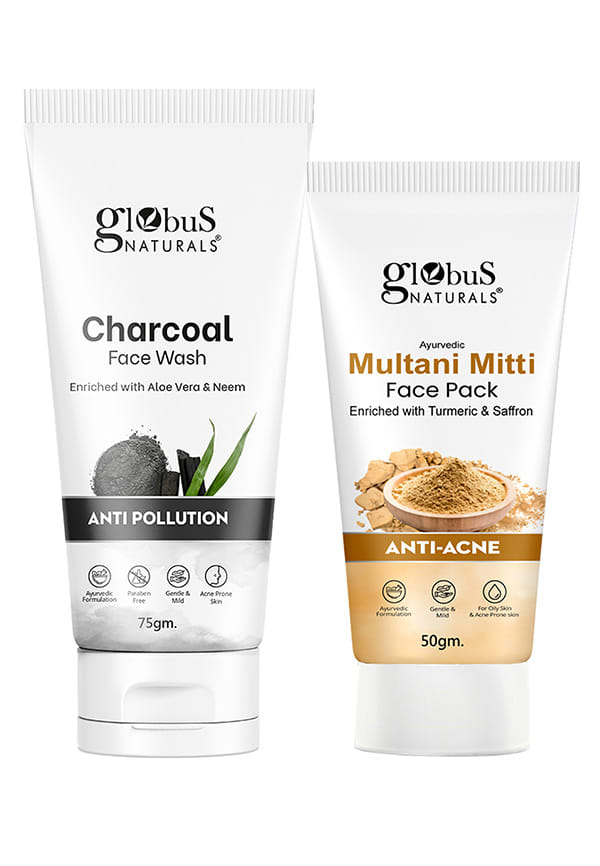 Face Care Combo Set of 2- Charcoal Face Wash and Multani Mitti Face Pack Face Care Combo Set of 2- Charcoal Face Wash and Multani Mitti Face Pack