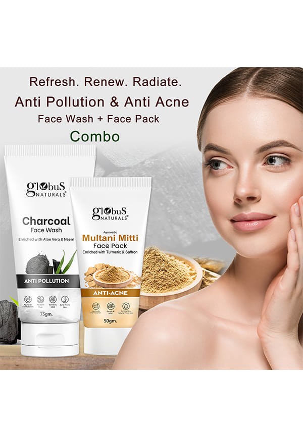 Face Care Combo Set of 2- Charcoal Face Wash and Multani Mitti Face Pack – thumbnail 2